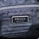 PRADA Shoulder Bag Nylon Leather Black Silver Auth 91835-19