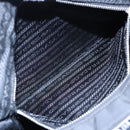 PRADA Shoulder Bag Nylon Leather Black Silver Auth 91835-22