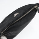 PRADA Shoulder Bag Nylon Leather Black Silver Auth 91835-6