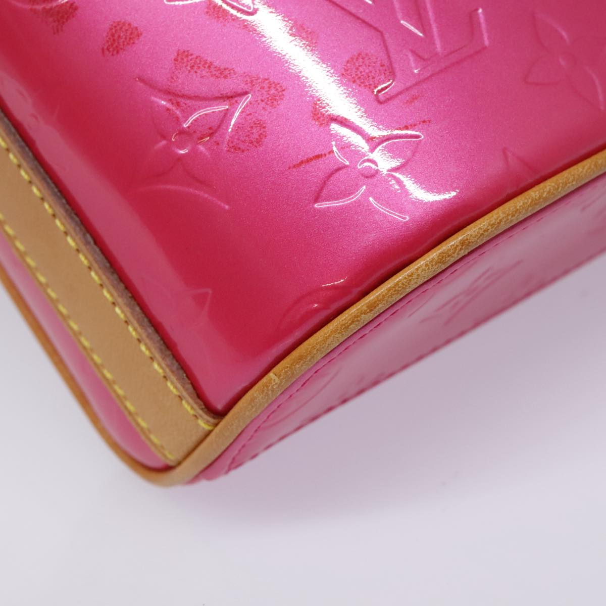 LOUIS VUITTON Monogram Vernis Sullivan Vertical Bag Pink M91259 LV Auth 91863