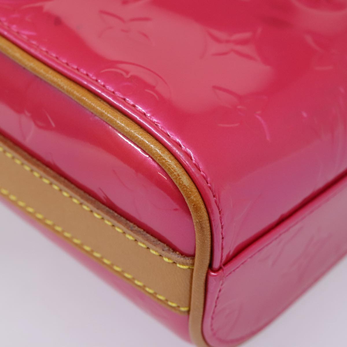 LOUIS VUITTON Monogram Vernis Sullivan Vertical Bag Pink M91259 LV Auth 91863