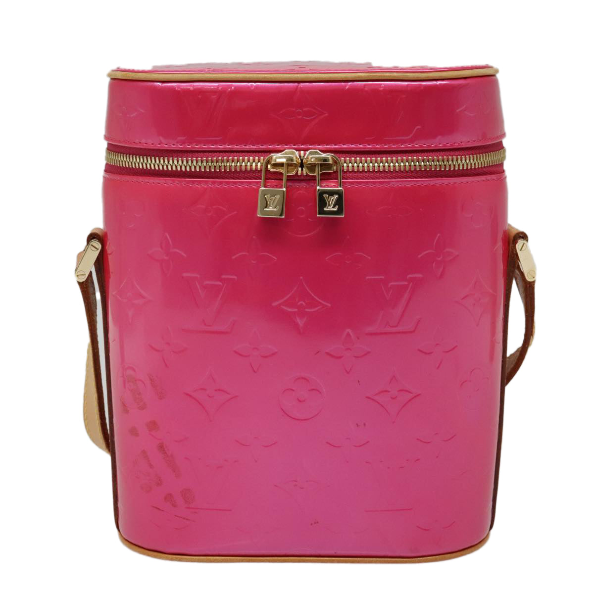 LOUIS VUITTON Monogram Vernis Sullivan Vertical Bag Pink M91259 LV Auth 91863