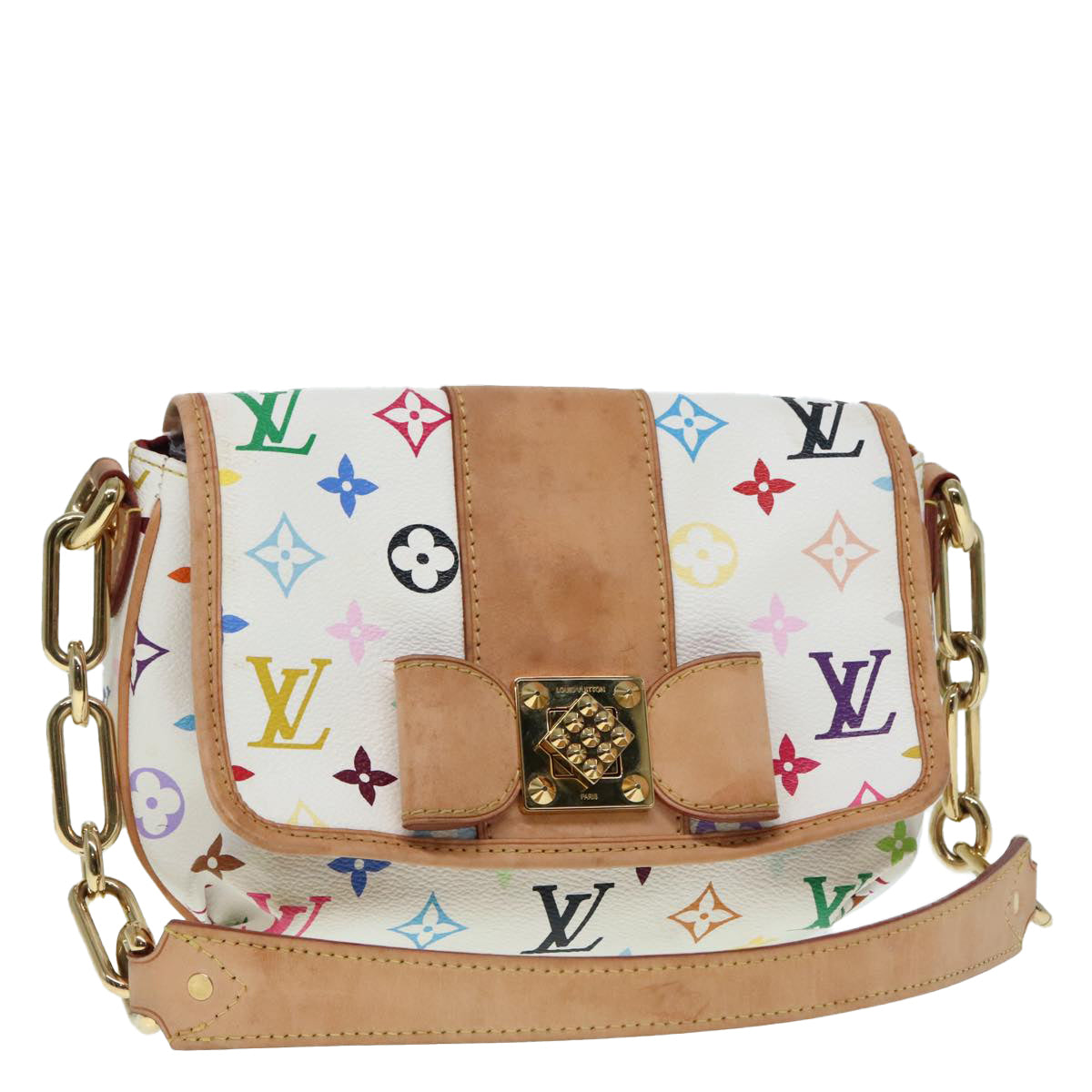 LOUIS VUITTON Monogram Multicolor Patty Shoulder Bag White M40305 LV Auth 91868