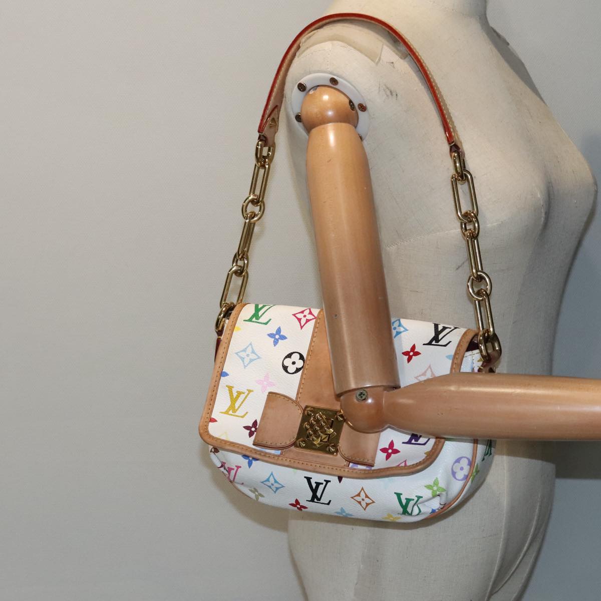 LOUIS VUITTON Monogram Multicolor Patty Shoulder Bag White M40305 LV Auth 91868