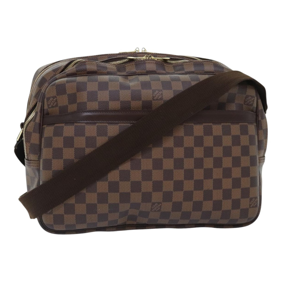 LOUIS VUITTON Damier Ebene Reporter GM Shoulder Bag LV Auth 91869