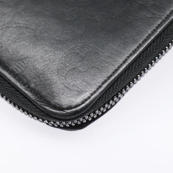 LOUIS VUITTON Monogram Shadow Zippy Portemonnee Verticaal Zwart M62902 LV Auth 91911