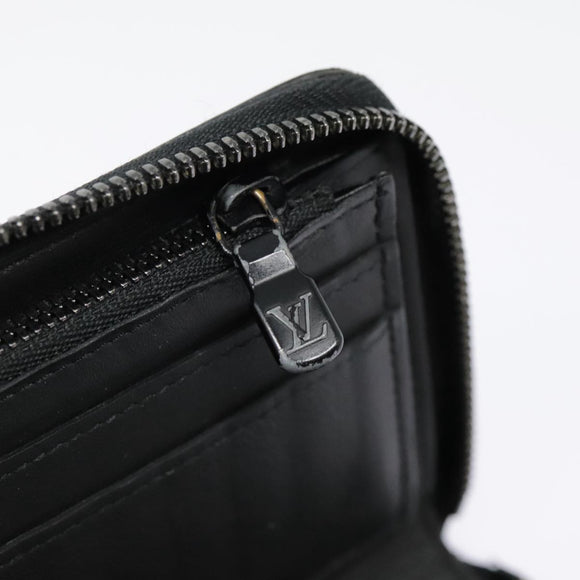 LOUIS VUITTON Monogram Shadow Zippy Portemonnee Verticaal Zwart M62902 LV Auth 91911