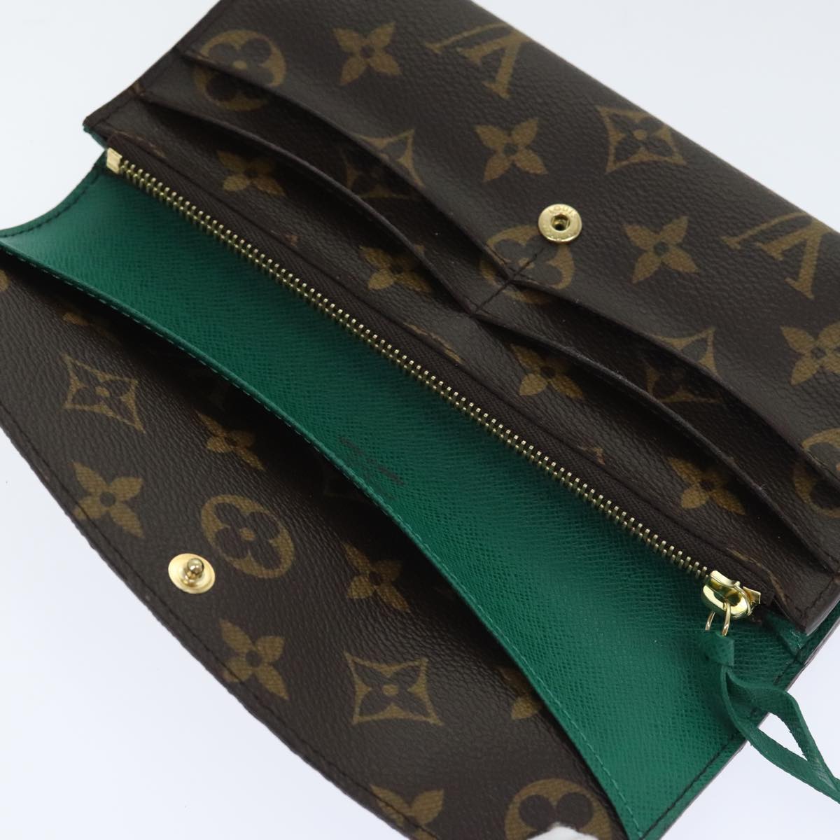 LOUIS VUITTON Monogram Portefeuille Emilie Long Wallet Green M60137 Auth 91912