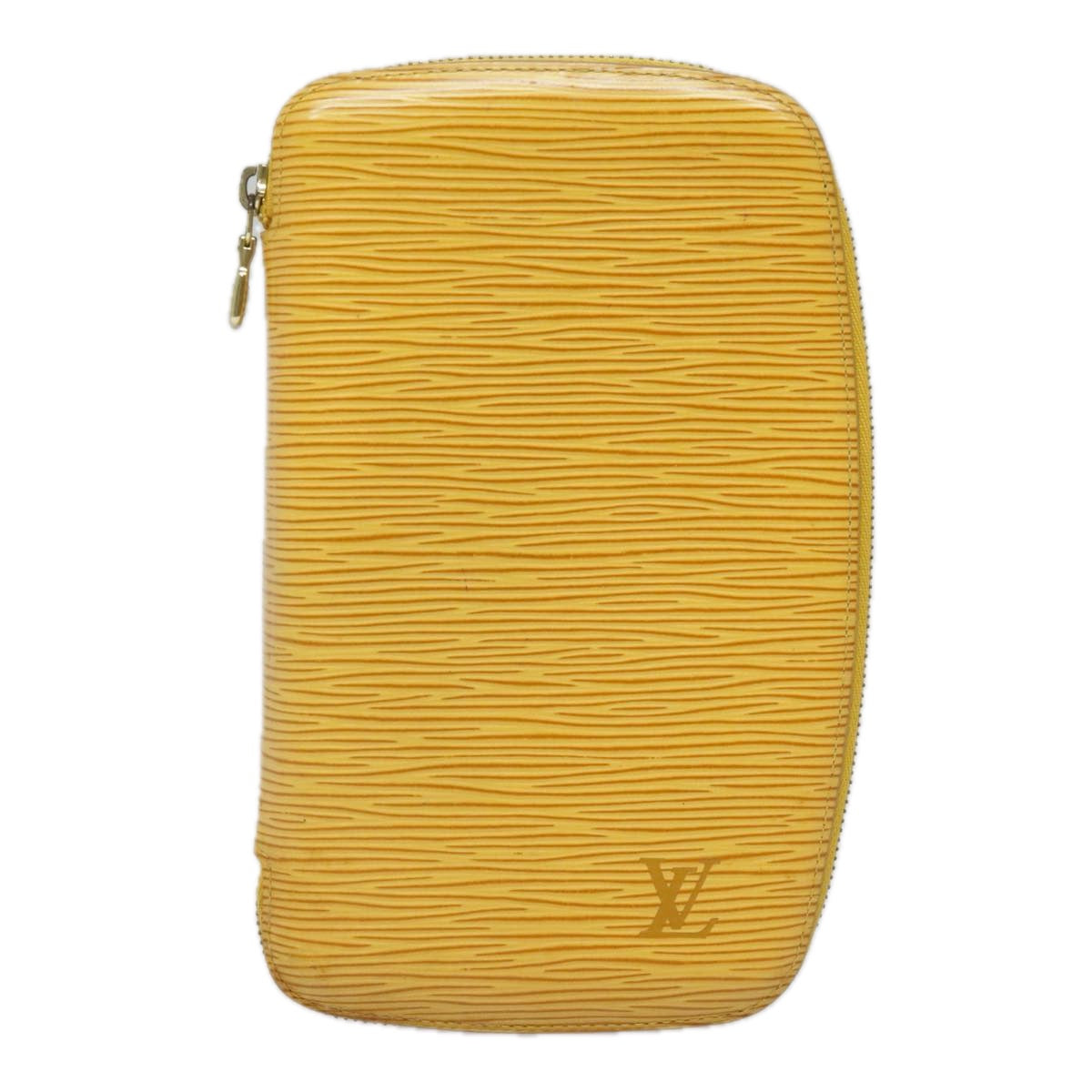 LOUIS VUITTON Epi Agenda Geode Travel Case Yellow M63879 LV Auth 91915