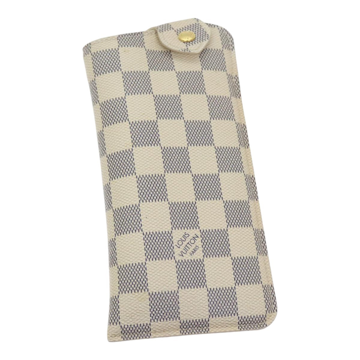 LOUIS VUITTON Damier Azur Etui Lunettes MM Glasses Case N60025 LV Auth 91923