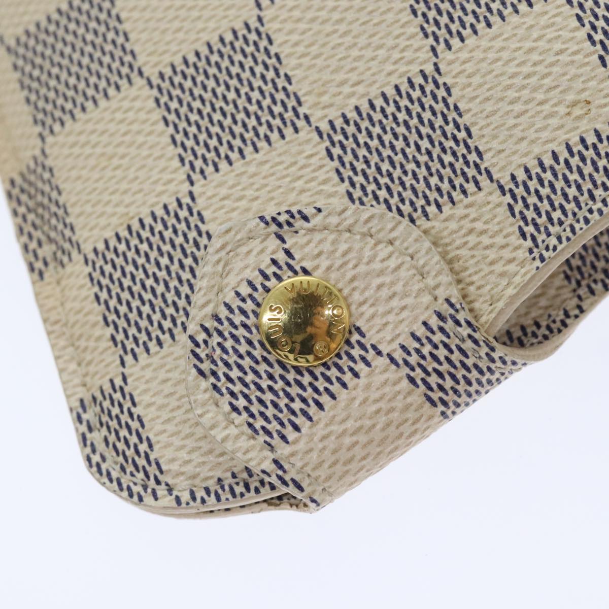 LOUIS VUITTON Damier Azur Etui Lunettes MM Glasses Case N60025 LV Auth 91923