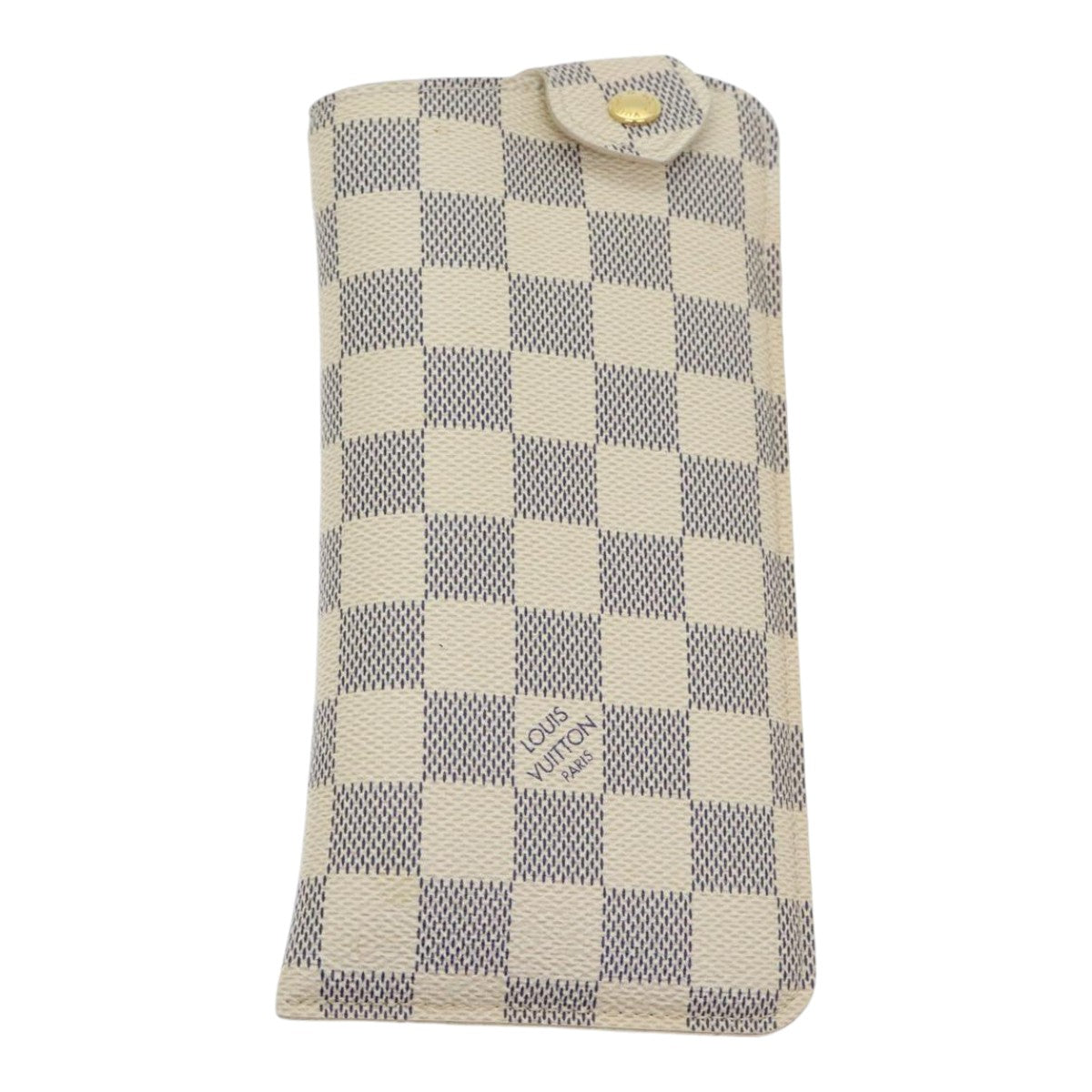 LOUIS VUITTON Damier Azur Etui Lunettes MM Glasses Case N60025 LV Auth 91923