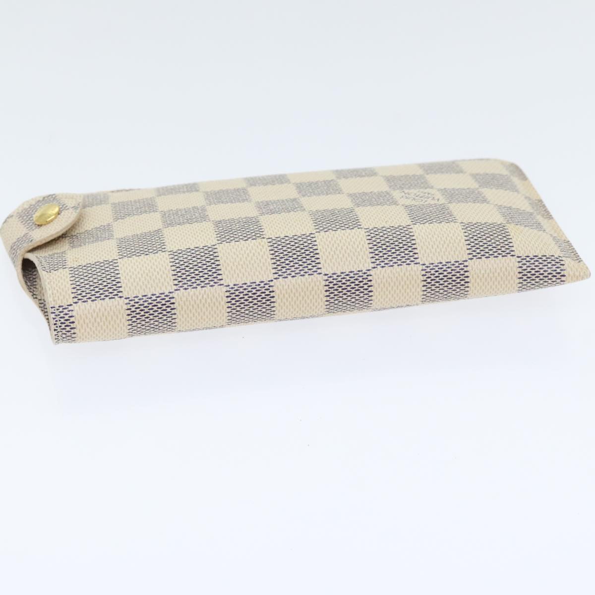 LOUIS VUITTON Damier Azur Etui Lunettes MM Glasses Case N60025 LV Auth 91923