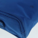 PRADA Pouch Nylon Blue Gold Auth 91930-15