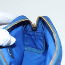 PRADA Pouch Nylon Blue Gold Auth 91930-19