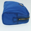 PRADA Pouch Nylon Blue Gold Auth 91930-3