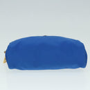 PRADA Pouch Nylon Blue Gold Auth 91930-7
