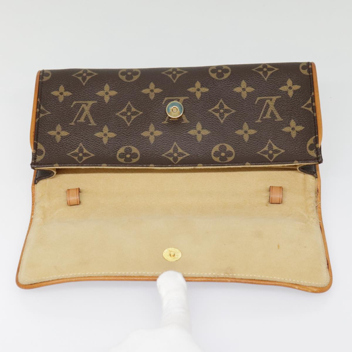 LOUIS VUITTON Monogram Pochette Twin GM Shoulder Bag M51852 LV Auth 91936