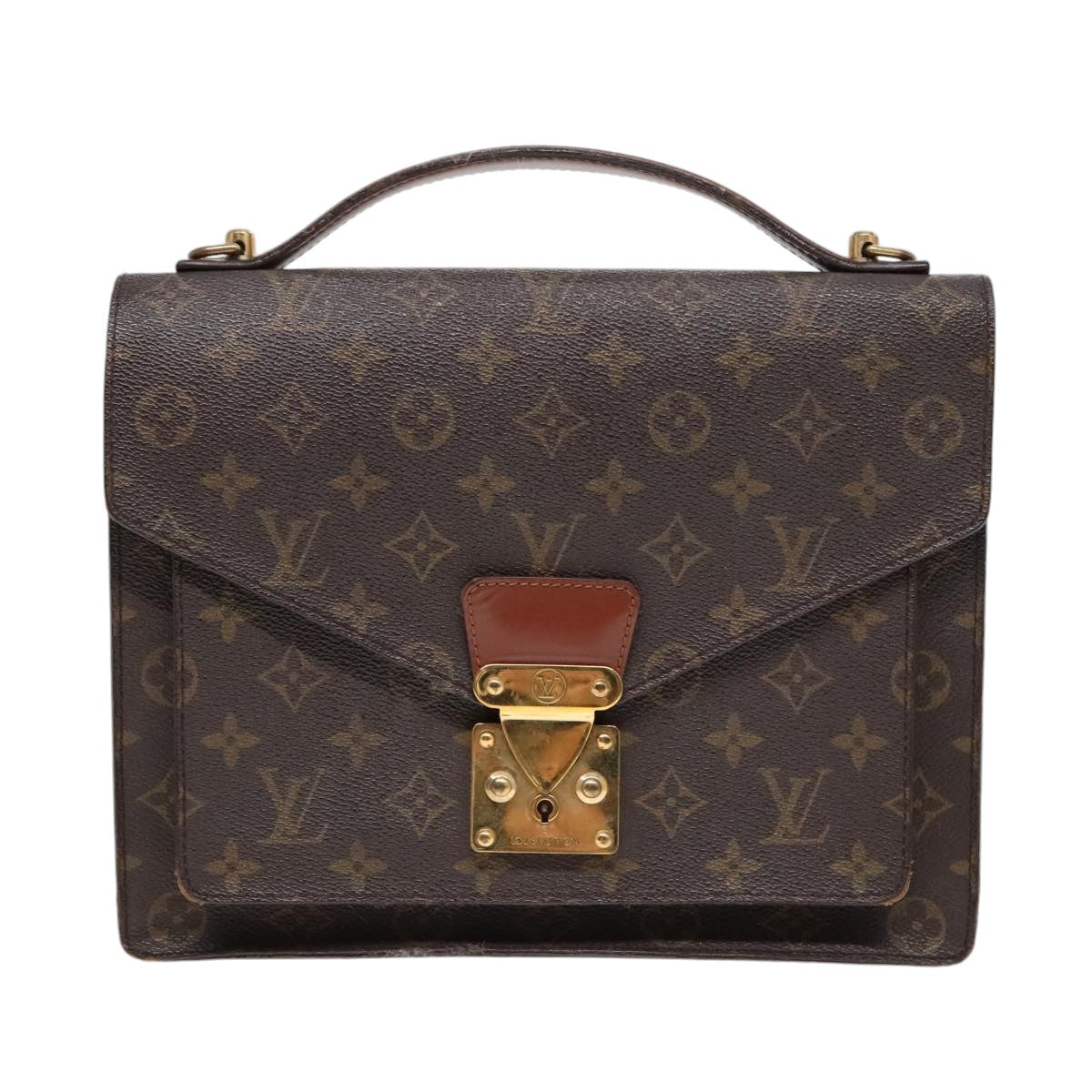 LOUIS VUITTON Monogram Monceau 28 Hand Bag 2way M51185 LV Auth 91965