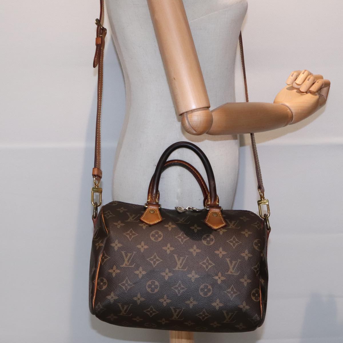 LOUIS VUITTON Monogram Speedy Bandouliere 25 Hand Bag 2way M45948 LV Auth 91983