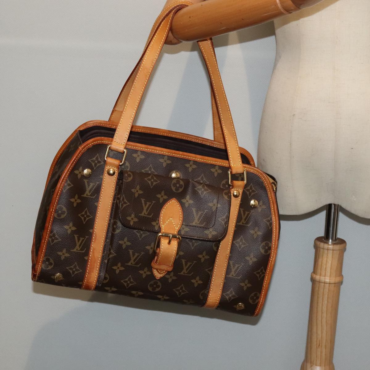 LOUIS VUITTON Monogram Sack Baxter PM Pet Carry M42027 LV Auth 92002