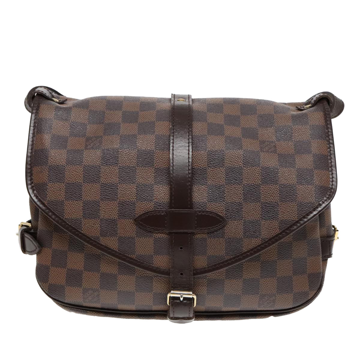 LOUIS VUITTON Damier Ebene Saumur 30 Shoulder Bag N48081 LV Auth 92005A