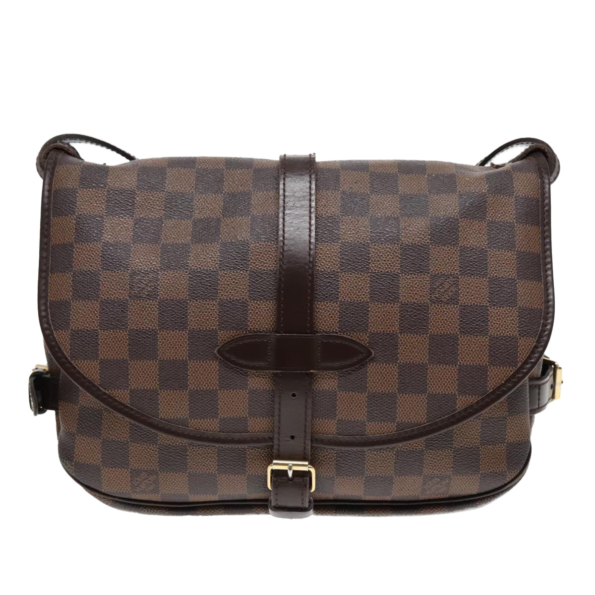 LOUIS VUITTON Damier Ebene Saumur 30 Shoulder Bag N48081 LV Auth 92005A