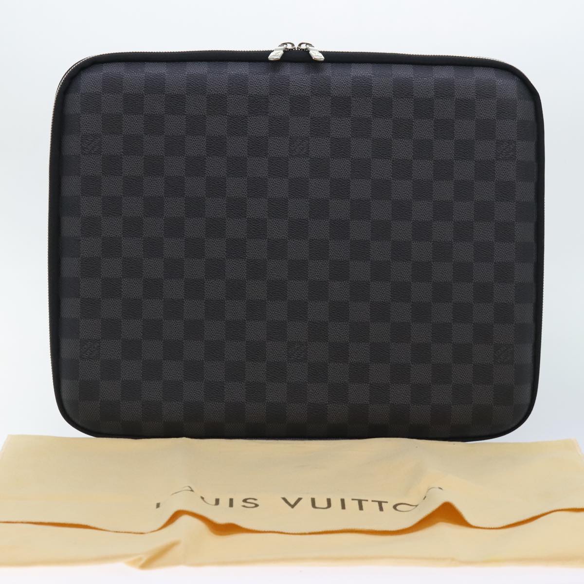 LOUIS VUITTON Damier Graphite Computer Sleeve MM PC Case LV Auth 92011A