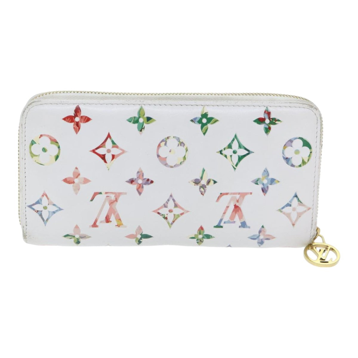 LOUIS VUITTON Monogram Garden Zippy Wallet White M81694 LV Auth 92060 - 0