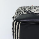 CHANEL Matelasse Chain Shoulder Bag Cotton Black White CC Auth 92066SM-9