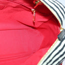 CHANEL Matelasse Chain Shoulder Bag Cotton Black White CC Auth 92066SM-20