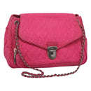 PRADA Chain Shoulder Bag Nylon Pink Auth 92071-1