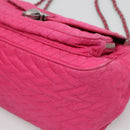 PRADA Chain Shoulder Bag Nylon Pink Auth 92071-9
