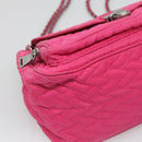PRADA Chain Shoulder Bag Nylon Pink Auth 92071-15