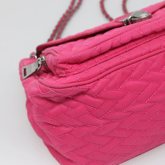 PRADA Chain Shoulder Bag Nylon Pink Auth 92071