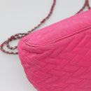 PRADA Chain Shoulder Bag Nylon Pink Auth 92071-17