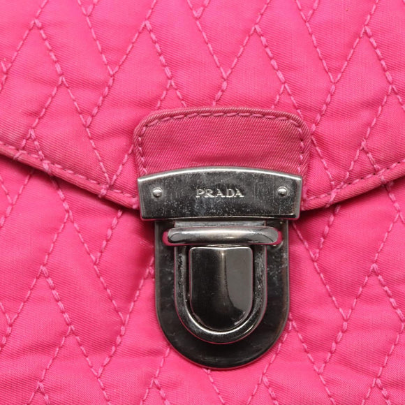 PRADA Chain Shoulder Bag Nylon Pink Auth 92071