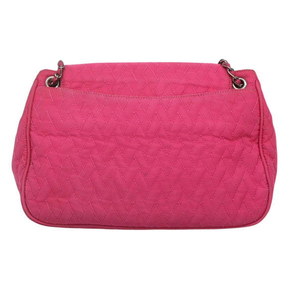 PRADA Chain Shoulder Bag Nylon Pink Auth 92071