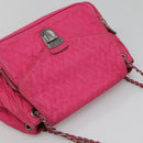 PRADA Chain Shoulder Bag Nylon Pink Auth 92071-6