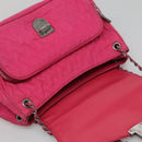 PRADA Chain Shoulder Bag Nylon Pink Auth 92071-7