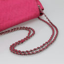 PRADA Chain Shoulder Bag Nylon Pink Auth 92071-8