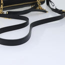 Salvatore Ferragamo Gancini Chain Shoulder Bag Leather Black Gold Auth 92072AV-9