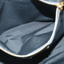 Salvatore Ferragamo Gancini Chain Shoulder Bag Leather Black Gold Auth 92072AV-24