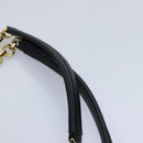 Salvatore Ferragamo Gancini Chain Shoulder Bag Leather Black Gold Auth 92072AV-14