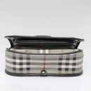 Burberrys Nova Check Shoulder Bag PVC Leather Gray Gold Auth 92087-7