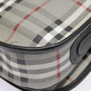 Burberrys Nova Check Shoulder Bag PVC Leather Gray Gold Auth 92087-17