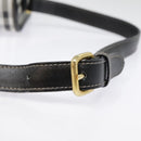 Burberrys Nova Check Shoulder Bag PVC Leather Gray Gold Auth 92087-19