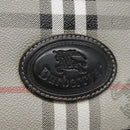 Burberrys Nova Check Shoulder Bag PVC Leather Gray Gold Auth 92087-20