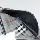 Burberrys Nova Check Shoulder Bag PVC Leather Gray Gold Auth 92087-21