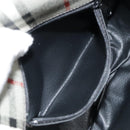 Burberrys Nova Check Shoulder Bag PVC Leather Gray Gold Auth 92087-26